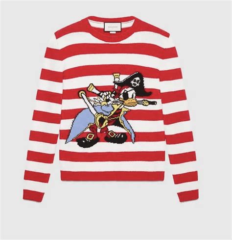 Intarsia wool jumper with Donald Duck pirate 